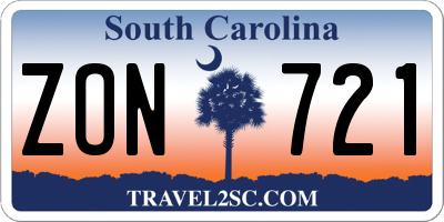 SC license plate ZON721