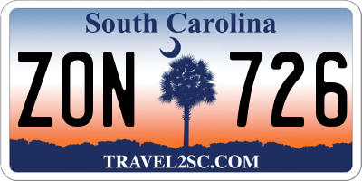 SC license plate ZON726
