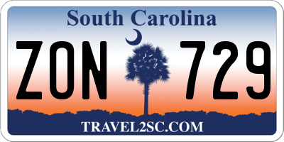 SC license plate ZON729