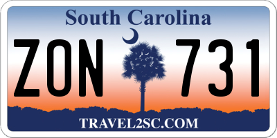 SC license plate ZON731
