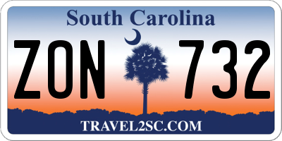 SC license plate ZON732