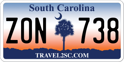 SC license plate ZON738
