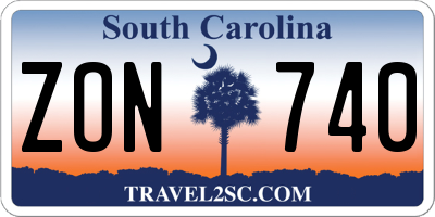 SC license plate ZON740