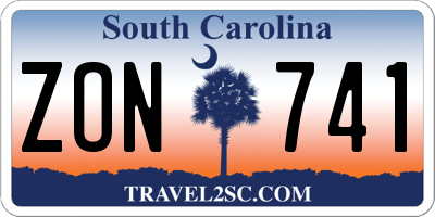 SC license plate ZON741