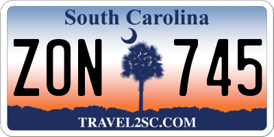 SC license plate ZON745