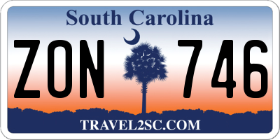 SC license plate ZON746