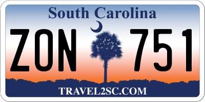 SC license plate ZON751