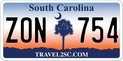 SC license plate ZON754