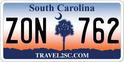 SC license plate ZON762