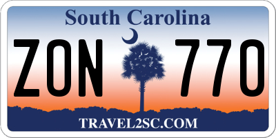 SC license plate ZON770