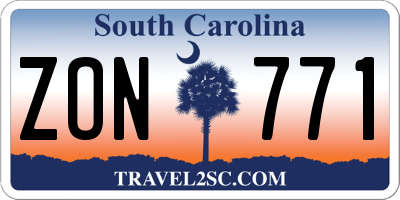 SC license plate ZON771