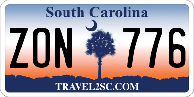 SC license plate ZON776