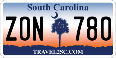 SC license plate ZON780