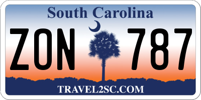SC license plate ZON787