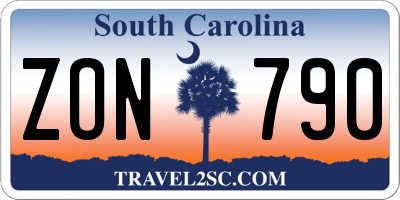 SC license plate ZON790