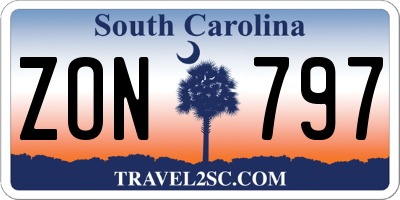 SC license plate ZON797