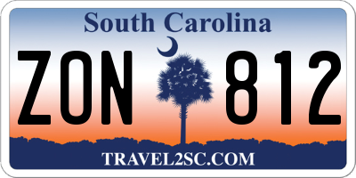 SC license plate ZON812