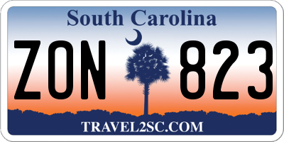 SC license plate ZON823