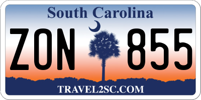 SC license plate ZON855