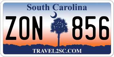 SC license plate ZON856