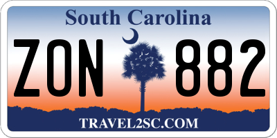 SC license plate ZON882