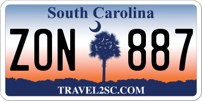 SC license plate ZON887