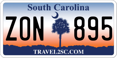 SC license plate ZON895