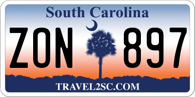 SC license plate ZON897