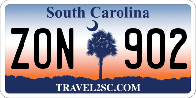 SC license plate ZON902