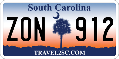 SC license plate ZON912