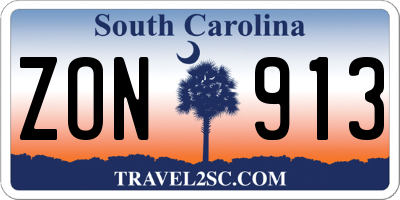 SC license plate ZON913