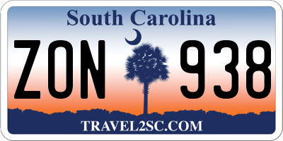SC license plate ZON938