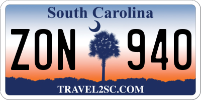 SC license plate ZON940