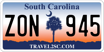 SC license plate ZON945