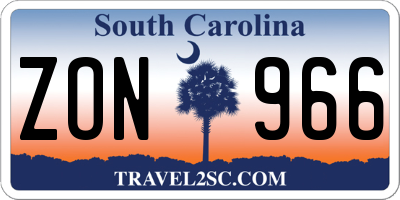 SC license plate ZON966