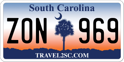 SC license plate ZON969