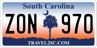 SC license plate ZON970