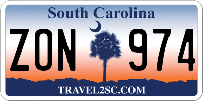 SC license plate ZON974