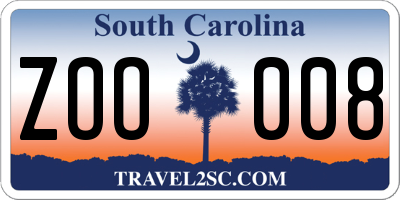 SC license plate ZOO008