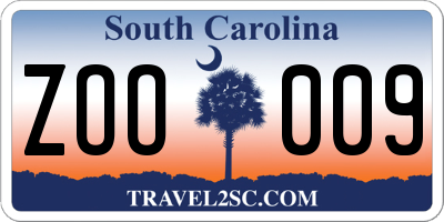 SC license plate ZOO009