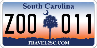 SC license plate ZOO011