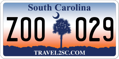 SC license plate ZOO029
