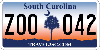 SC license plate ZOO042