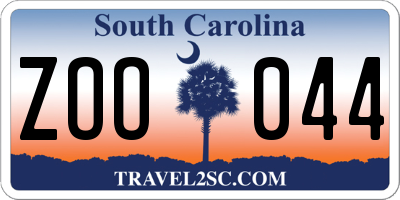 SC license plate ZOO044