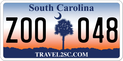 SC license plate ZOO048