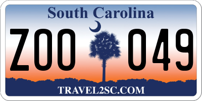 SC license plate ZOO049