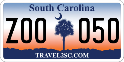 SC license plate ZOO050