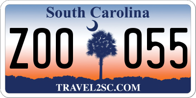 SC license plate ZOO055
