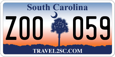SC license plate ZOO059