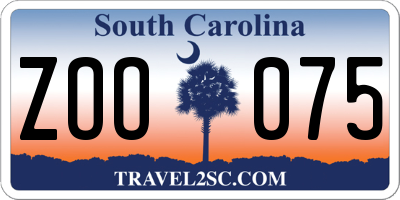 SC license plate ZOO075